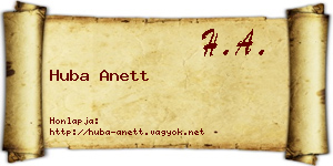 Huba Anett névjegykártya
