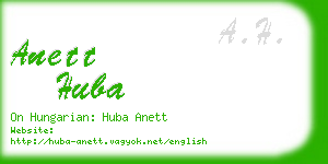 anett huba business card